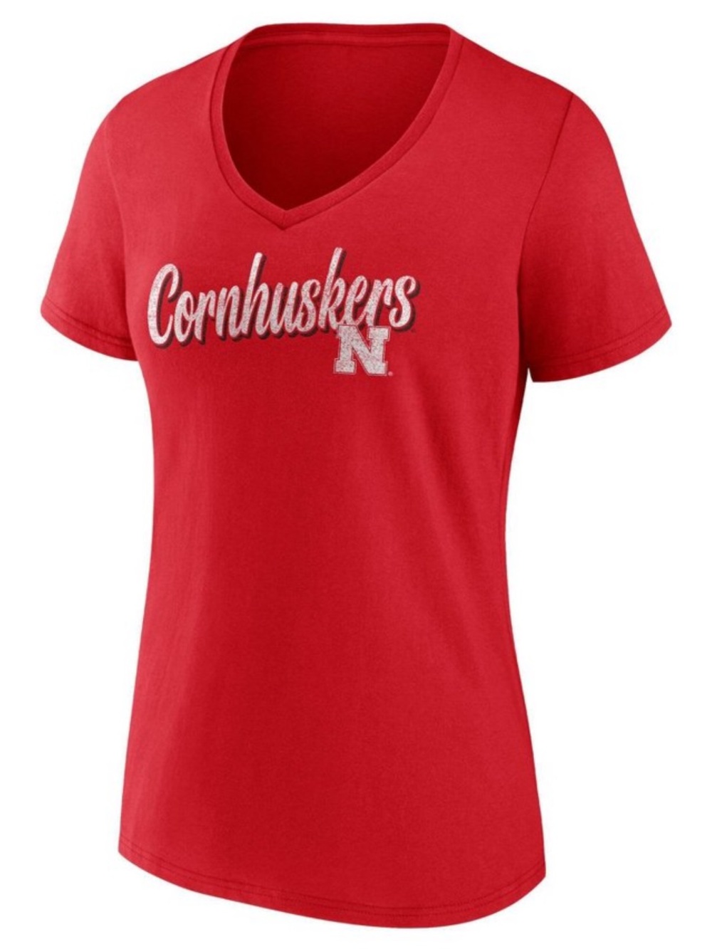 NCAA Nebraska Cornhuskers Red V-Neck T-Shirt WOMEN’S
